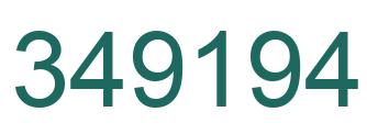 Number 349194 green image