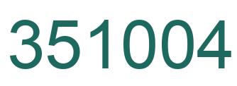 Number 351004 green image