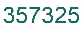 Number 357325 green image