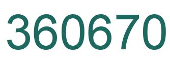 Number 360670 green image