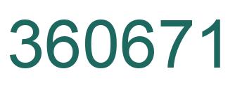 Number 360671 green image