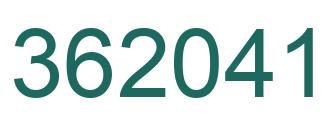 Number 362041 green image
