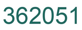 Number 362051 green image