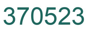 Number 370523 green image