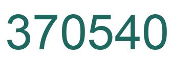 Number 370540 green image