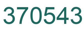Number 370543 green image
