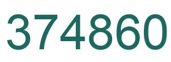 Number 374860 green image