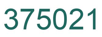 Number 375021 green image