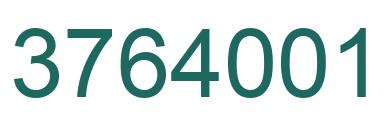 Número 3764001 imagen verde