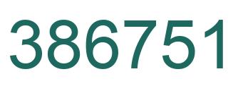 Number 386751 green image