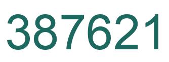 Number 387621 green image