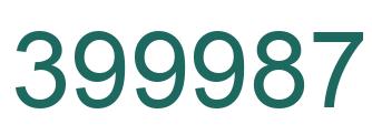 Number 399987 green image