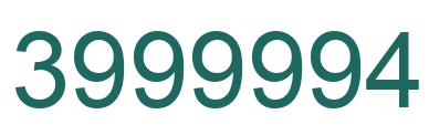 Number 3999994 green image