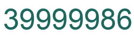 Number 39999986 green image