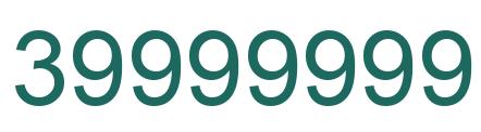 Number 39999999 green image