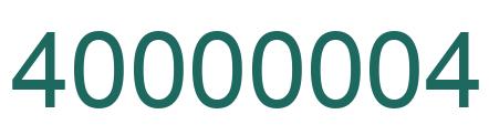 Number 40000004 green image
