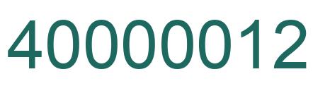 Number 40000012 green image