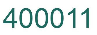 Number 400011 green image