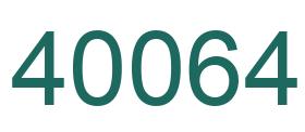 Number 40064 green image