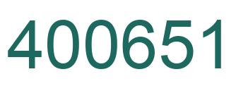 Number 400651 green image