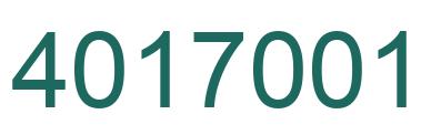 Number 4017001 green image