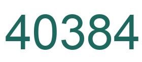Number 40384 green image