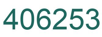 Number 406253 green image