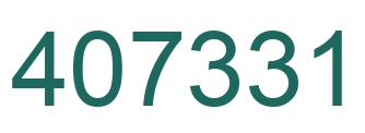 Number 407331 green image
