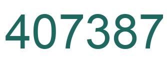Number 407387 green image