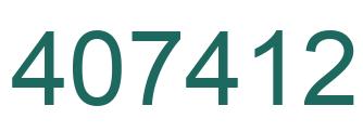 Number 407412 green image