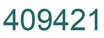 Number 409421 green image