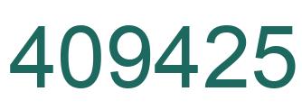 Number 409425 green image