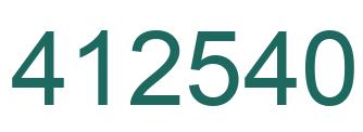 Number 412540 green image
