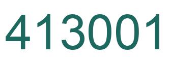 Number 413001 green image