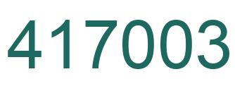 Number 417003 green image