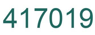 Number 417019 green image