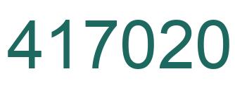 Number 417020 green image