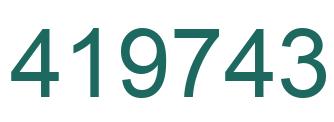 Number 419743 green image
