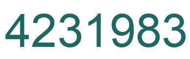 Number 4231983 green image