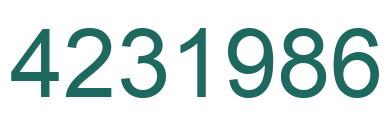 Number 4231986 green image