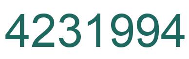 Number 4231994 green image