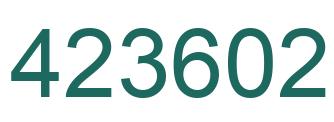 Number 423602 green image