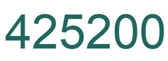 Number 425200 green image