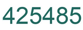 Number 425485 green image