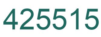 Number 425515 green image