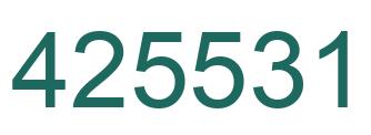 Number 425531 green image