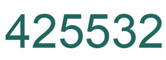 Number 425532 green image