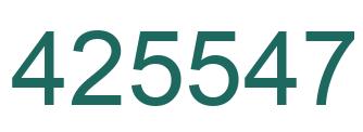 Number 425547 green image