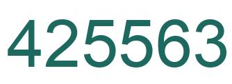 Number 425563 green image