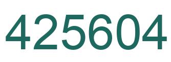 Number 425604 green image